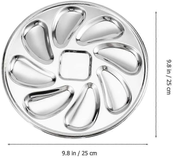 【LD】Ostronfat Ostronserveringsbrickor Rostfritt Stål Ostronfat Ostronskal Silver