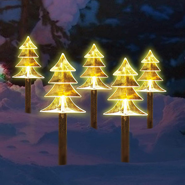 Juletrær LED Pathway Lys Utendørs Landskapslys Vanntette Hage Spotlights for Julefest Bryllupsfestival