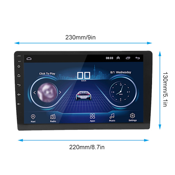 9 tums skärm Bluetooth 2 Din MP5-spelare Wifi Bilradio Ljud Multimediaspelare Utan kamera