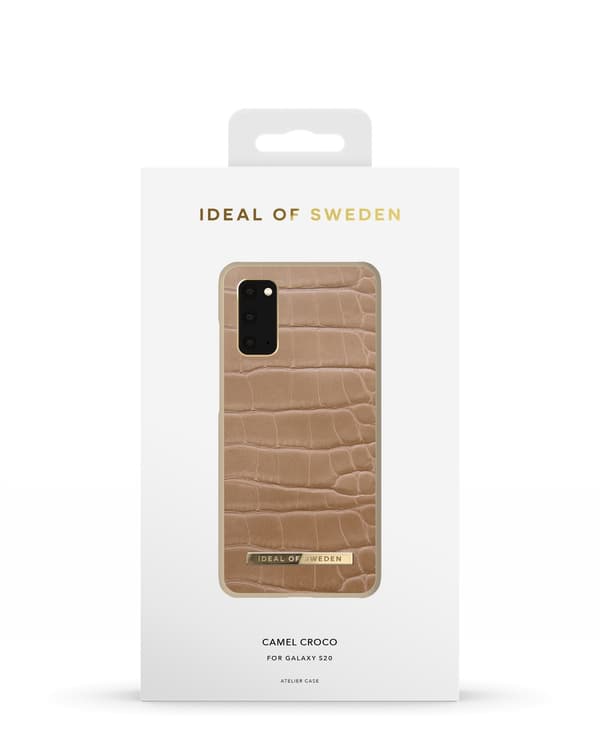 Atelier Case Kompatibel med Galaxy S20 Camel Croco Brown Beige animals and animal patterns