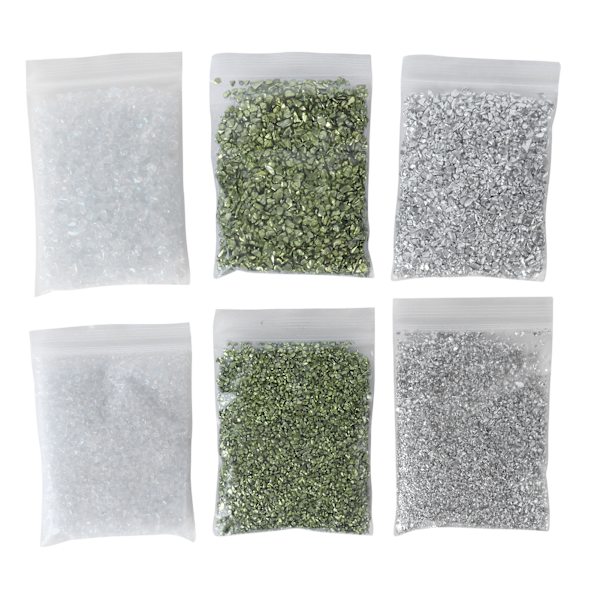 Krossat glas oregelbundet mögelfyllmedel Glitter för Nail Art Craft Vas Filler Gör själv smycken Göra dekoration