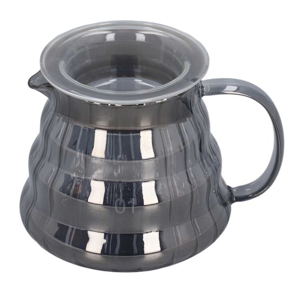 Lasikahvupannu, Elektrolyyttisesti Päällystetty Harmaa Raidoilla, Lasinen Kahvikannu, Manuaalinen Tippakannu, Suodatin, 300ml, 8,4 X 11 cm