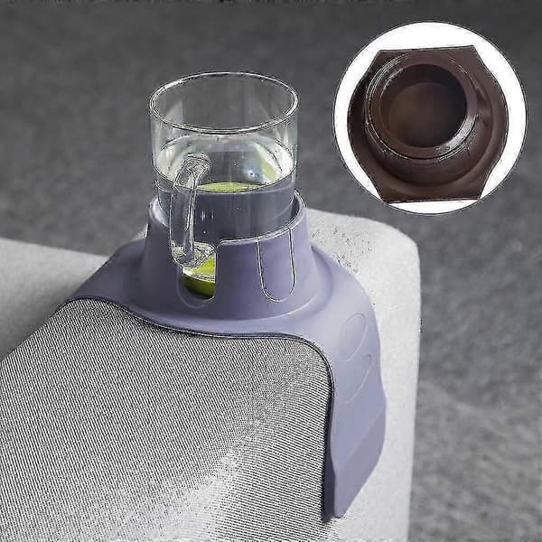 Silikonkoppholder for lenestol, sofa, lenestol - den ultimate drikkeholderen for sofaen din Brown
