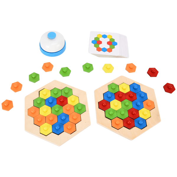 Barns Vuxna Hexagonal Pussel Förälder Barn Interaktion Färgglad Brain Teaser Leksak för barn