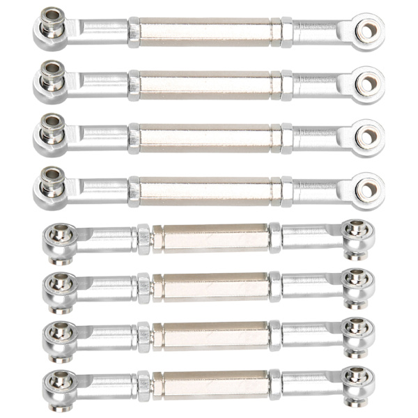 8st uppgradering metall dragstång Styrstång för WPL/MN/Feiyu 1/16 RC BilreservdelarSilver