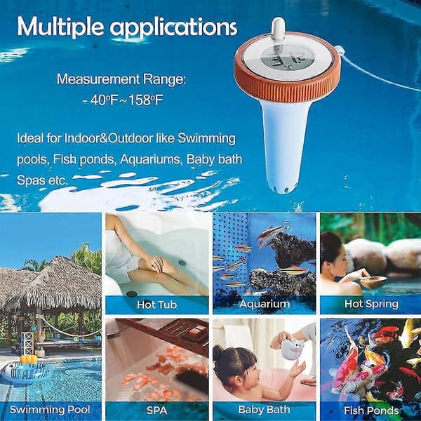 Vandtæt swimmingpooltermometer 3 kanaler trådløs forbindelse LCD digitalt termometersæt China
