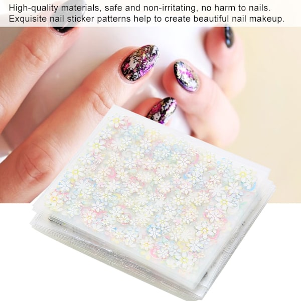 50 ark 3D Nail Art Sticker Tips Dekal Blomma Manikyr Stickers DIY