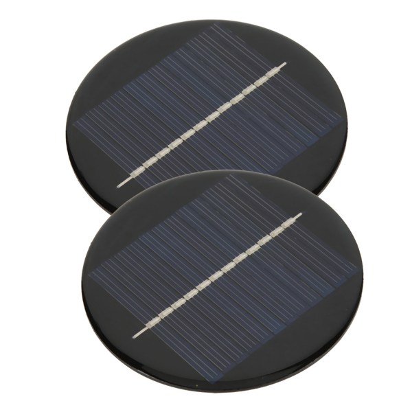 2 st solpaneler 6V runda 80 mm hög omvandlingsgrad god ljusgenomsläpplighet polykristallina solcellspaneler