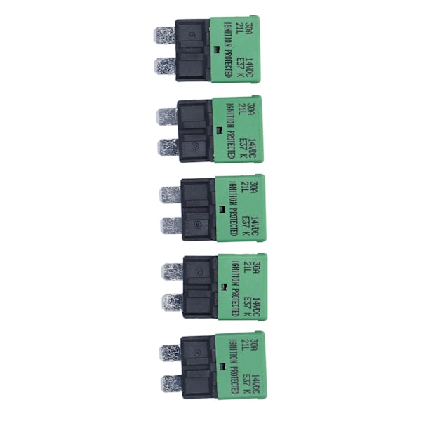 5 stk automatisk reset sikring 30A 14V DC ATC/ATO strømbryder til RV Caravan Marine Båd Stereo Forstærker