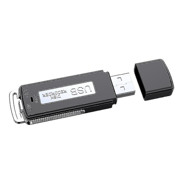 Svart Mini USB Keylogger med 240 timmars inspelning, en-knapps avstängning - Rak plugg U-disk inspelare