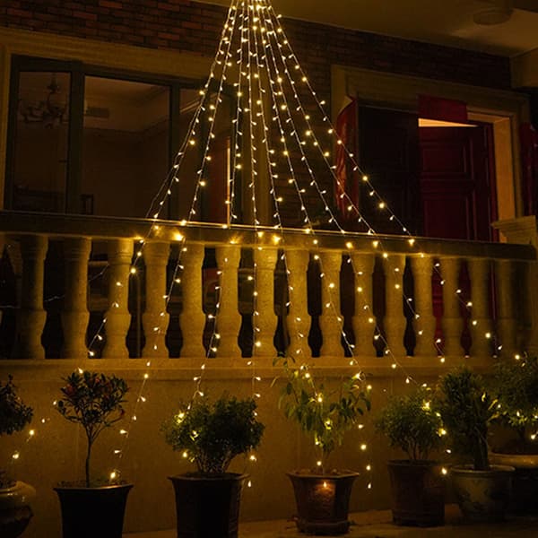 Julepynt Stjernelyskæder Julestjernelys til julefest Bryllup Terrasse Nytår Helligdag Warm white