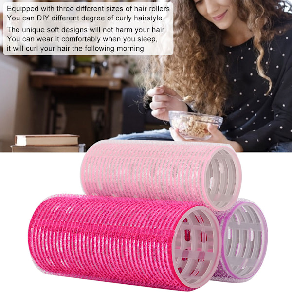 3 kpl itseliimautuvia hiusrullat Portable Grip Holding Styling Curlers Kampaustyökalut