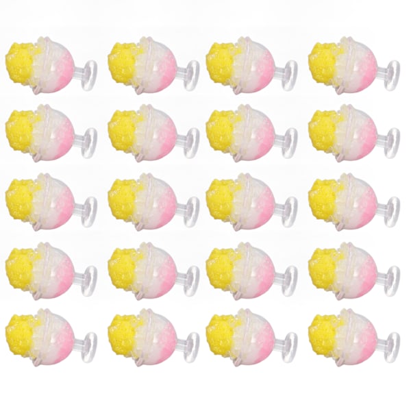 20 stk 1:12 Dukkehus Smoothie DIY Morsom Simulert Miniatyr Smoothie Dukkehus Dekor Tilbehør Gul og Rosa