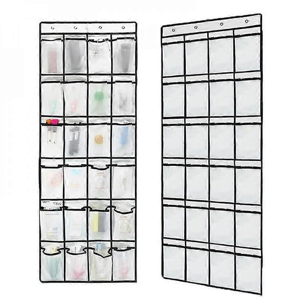 24 lommer over døren organizer rack hængende opbevaringspose pladsbesparende White