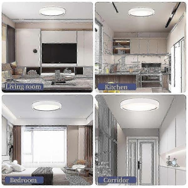 LED-loftlampe Flad rund loftlampe 16 W, LED-loftbelysning til badeværelse soveværelse stue