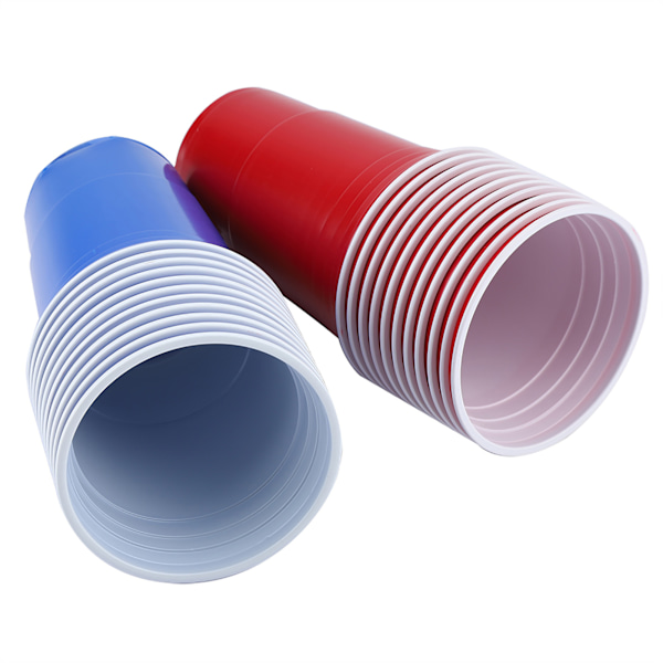 Beer Pong Set Beer Pong Drikkespill Set Beer Pong Kopper 22 kopper 4 ping pong baller Rød Blå