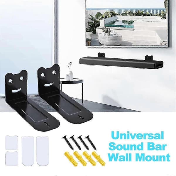 Universal vægmonteringsbeslag til soundbar af type 4,72 tommer til de fleste soundbars, vægmonterede hyldebeslag