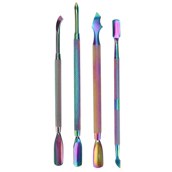 4 st rostfritt stål nagelbandsskjutare med dubbla ändar stålpusher Dead Skin Remover (4st set)