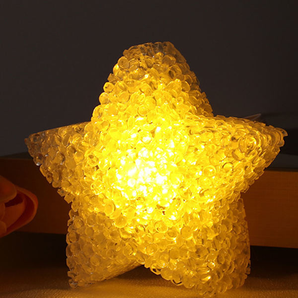 Håndholdt stjerneformet lys Akryl Batteridrevet Soft Glow Konsert Stjerne Lampe for Kordekor Gult lys