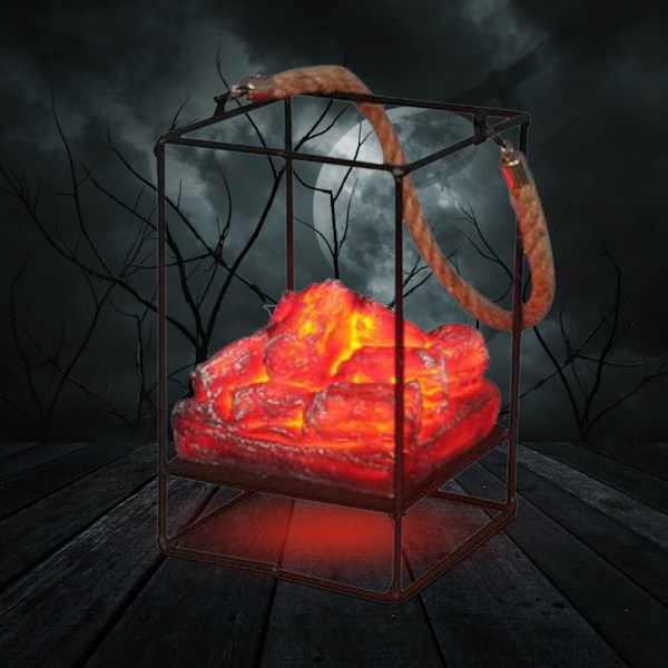 Imitation Charcoal Flame Lamp Halloween Järn Ornament LED Flame Light