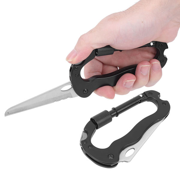 2ST 5 i 1 multifunktionscamping snabbhängande spänneverktyg Outdoor Survival D karbinhake