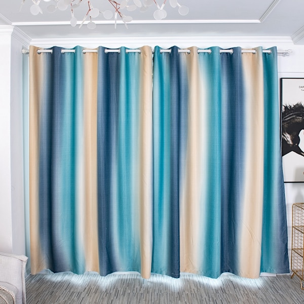 Stripe Gradient Fönster Gardin Panel Vardagsrum Sovrum Hotell Divider Shade Gardin (#1)