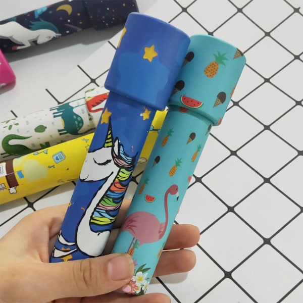 12 STK Kalejdoskop Bärbar Färgglad Retro Klassisk pedagogisk roterbar Kalejdoskopleksak för barn