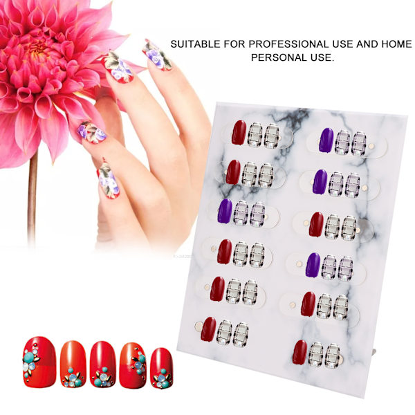 Neglekunst Visning Holder Akryl Falske Negle Display Stativ Plade Base Gel Polish Showcase Marmor