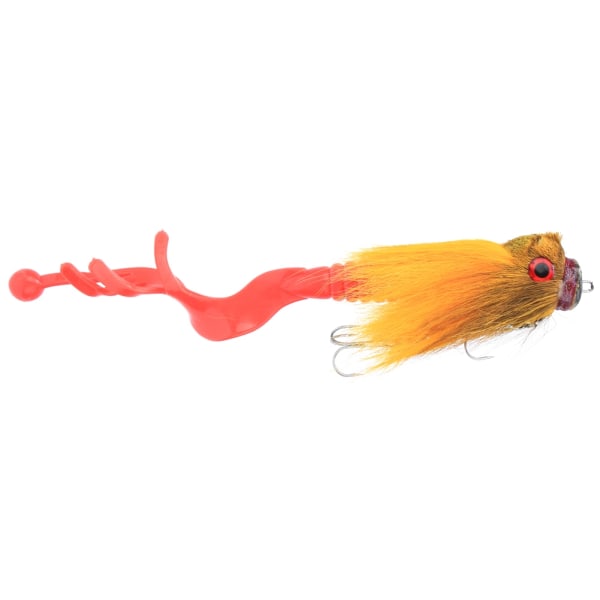 Simuleringsmusform Hartsfiskedrag Blødt agn Tackle med Dobbelt Treble Hookgul