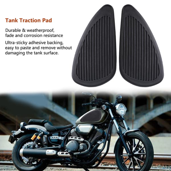 Anti-slip tankpads til retro motorcykel (sort)