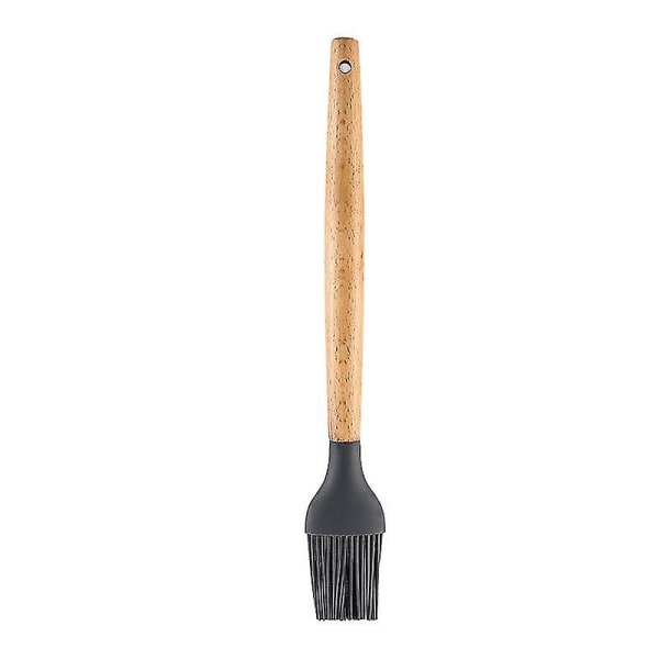 Värmebeständig set för non-stick kokkärl med långa handtag i trä Grå gummispatel Oil brush