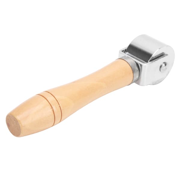 Leather Press Edge Roller DIY Leather Craft Wooden Handle Edge Rolling Tool SilverS 26mm / 1.02in