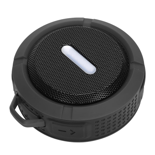 C6 Bluetooth-høyttaler med sugekopp-karabinkrok, vanntett mini-subwoofer for utendørs sport, mørk grå