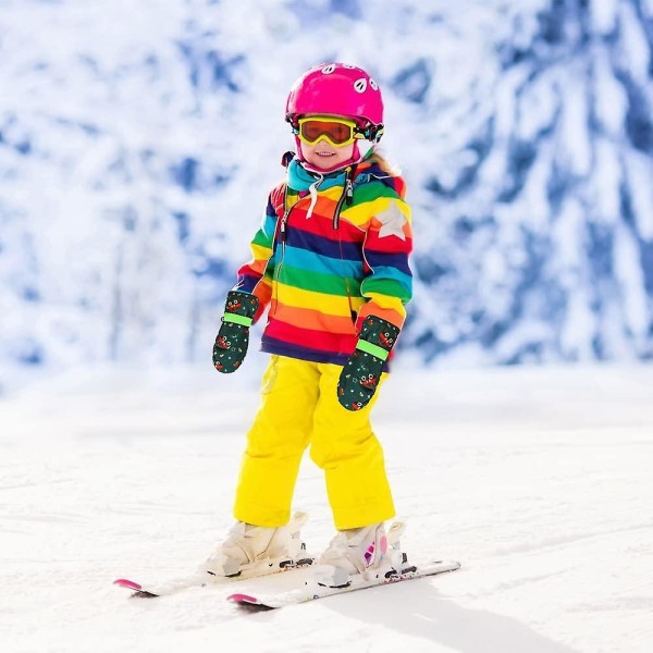 Kids Toddler Waterproof Snow Ski Mittens- Winter Cold Weather Gloves F