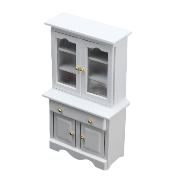 1:12 Nukkitalo Kaappi Puu Miniatyylikaappi Huonekalut Koriste Tarvikkeet Valkoinen