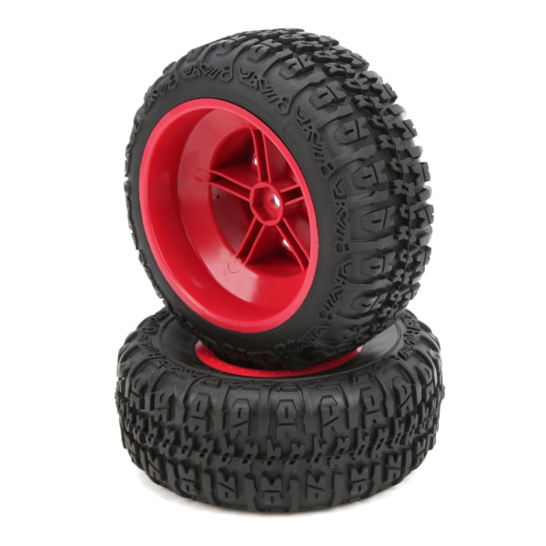 2 kpl vanteita ja renkaita Traxxas Slash 1/10 RC Short Course -kuorma-autolle, päivitysosia, punainen