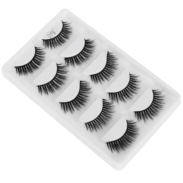 5 par tjocka täta lösögonfransar Tredimensionella långa lockiga lösögonfransar Makeup Tool(D18)
