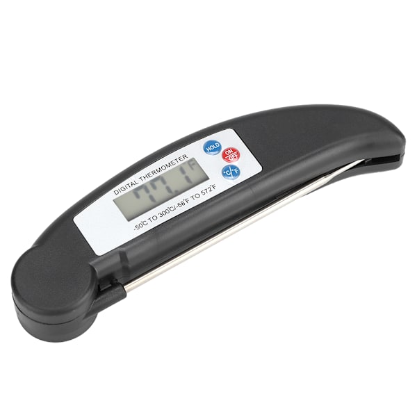 Foldbar Vandafvisende LCD Digital BBQ Grill Termometer Køkken Madlavning Madtermometer Sort