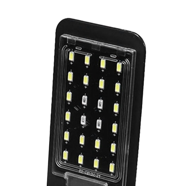 Klemme Akvarielys Høj lysstyrke Justerbar energibesparende akvarium LED Clip Light til akvarier X5 sort skal (fuld hvid rund indsats)
