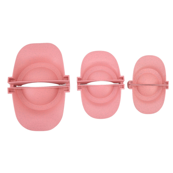 3 Pcs Dumpling Maker Mold Wheat Straw Empanadas Press Mold Various Sizes for Cooking Kitchen Pink