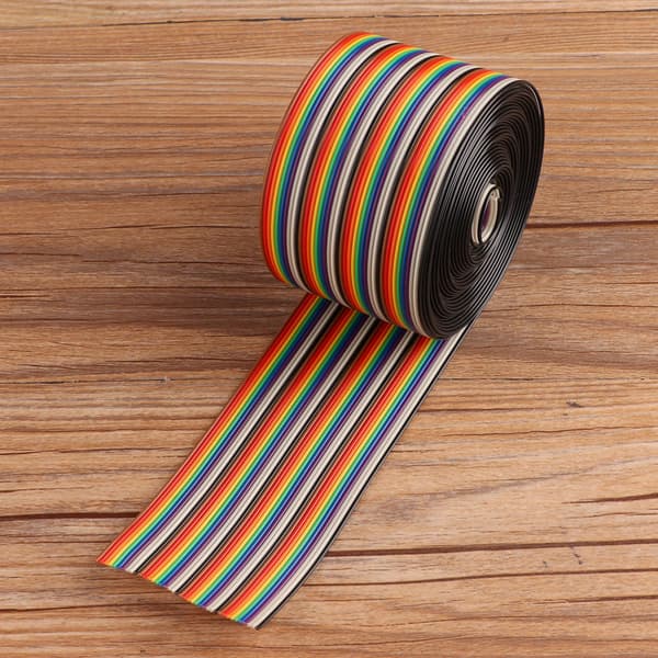 Färgglad 1,27 mm avståndskabel 40P platt regnbågsbandkabel trådbredd 5,08 cm (5 meter)