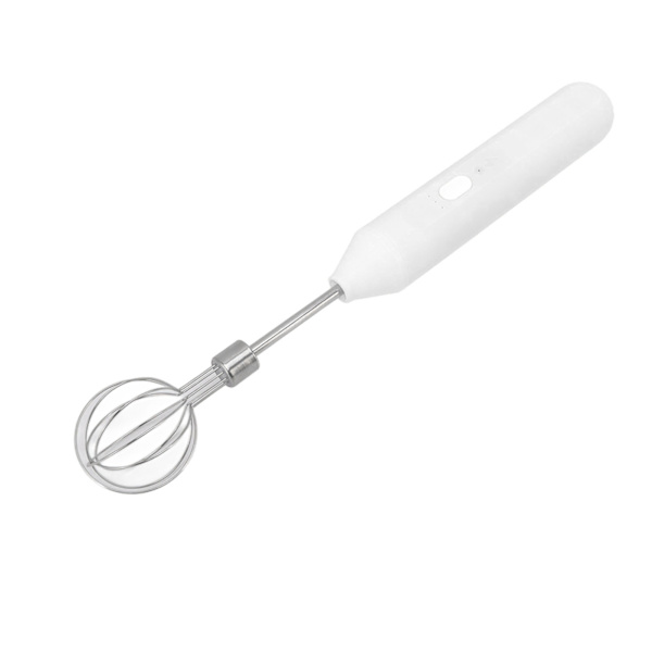 Elektrisk handmixer med tre olika hastigheter Batteridriven handhållen mjölkskummare för hembakning vit