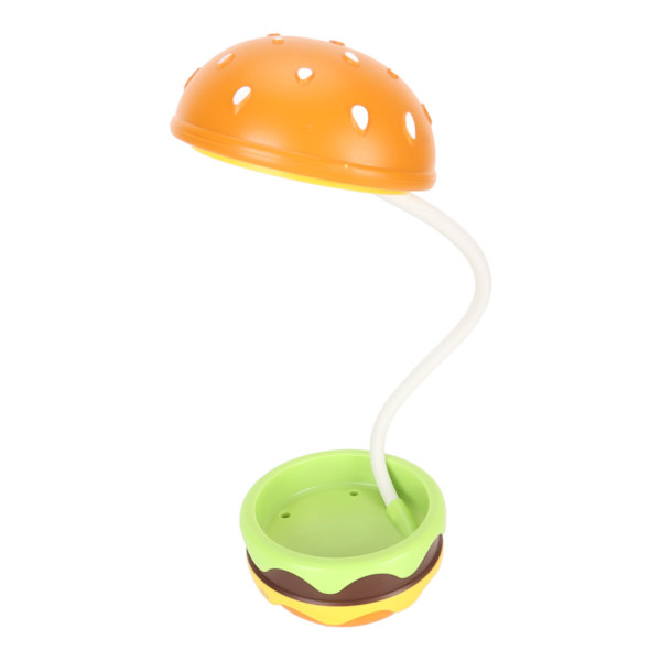 Børne Læselampe Hamburger Style Fleksibel Svanehals USB-opladning Blødt Varmt Lys Børne Skrivebordslampe til Hjemmet Skolekontoret