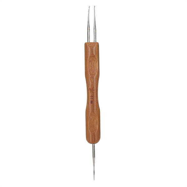 Dreadlock Virknål Set Bambu Handtag Gör-det-själv fläta Hårvävning Peruk Making Tool0.5 Enkelt huvud plus dubbelt huvud