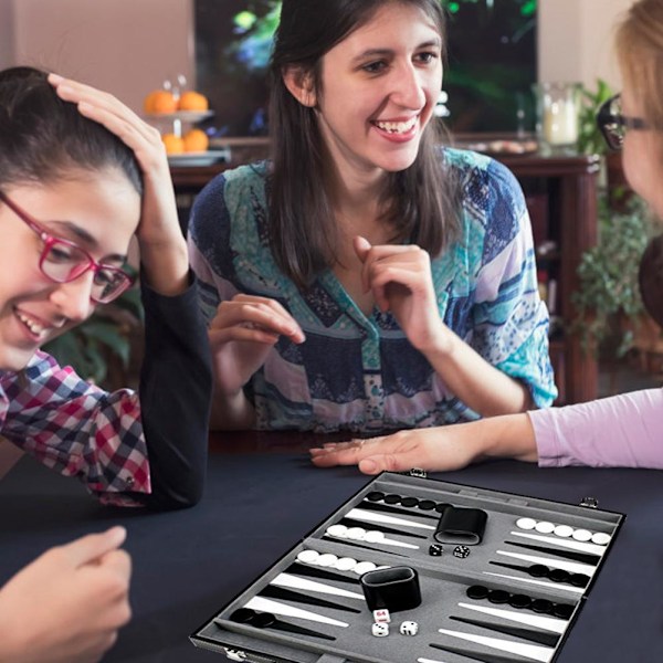 Bärbart Backgammon-set Reseschackspel för barn och vuxna Vikbart backgammon-brädspel Backgammon Travel-set