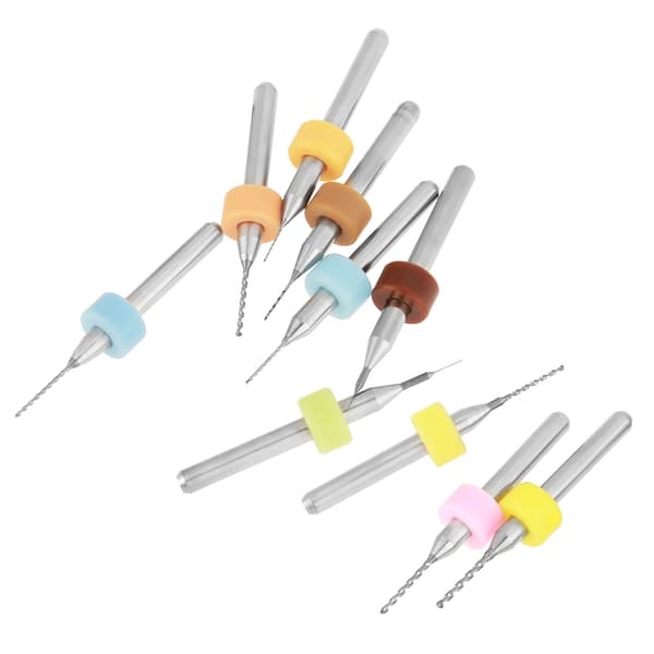 Wolframcarbid Mikro Bor Bits Sæt 10 stk. 0,1-1,0 mm til PCB printkort
