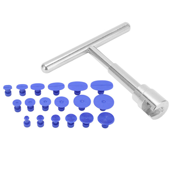Paintless Dent Removal Puller T-Bar with 18 Pcs Pulling Tabs Kit Auto Body Damage Repair Hand Tool