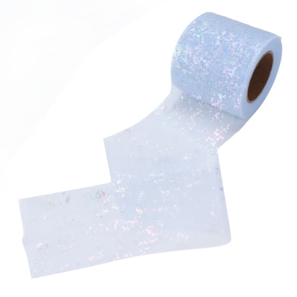 Tyullstoff DIY Håndverk Slitestyrke Symfoni Polyester Lett Bærbar Tyullruller 6cm Lyseblå