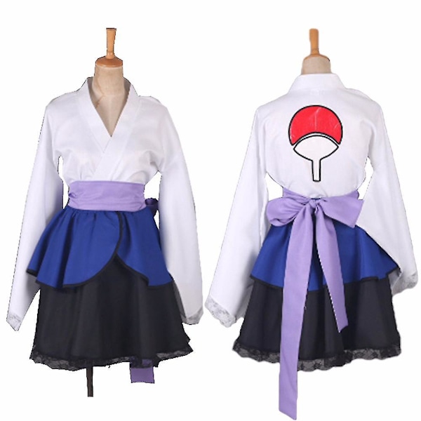 Anime Lolita Cosplay Kostym Set - 6 Stilar, Akatsuki Kimono Maid Klänning, Uchiha Sasuke Tema - Storlek L