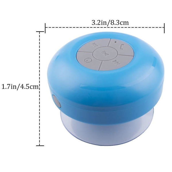 Bruseradio Vandtæt trådløs Bluetooth-højttaler med sugekop